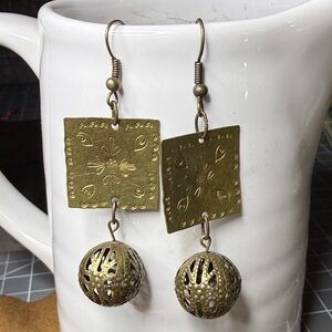 Gold-Tone Filigree Drop Earrings - Women Jewelry